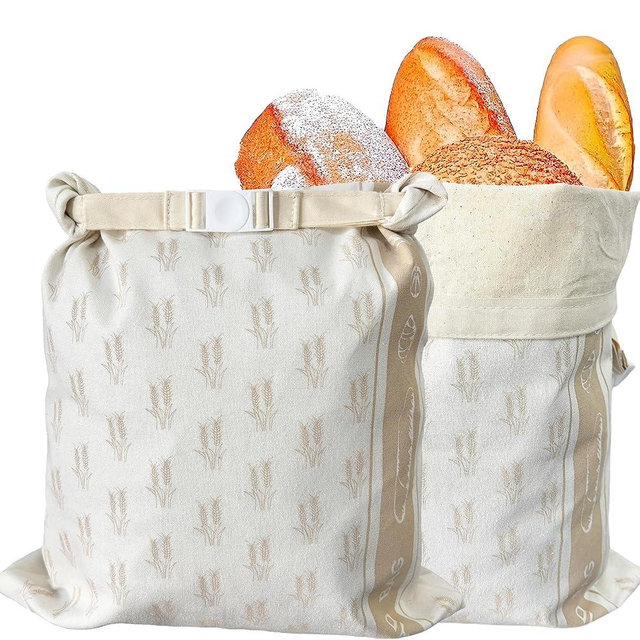 2 Pack Beeswax Bread Bags for Sourdough Storage 13"x17"in Reusable Bread Bags for Homemade,Cotton Beeswax Bag for Keeping Sourdough Fresh