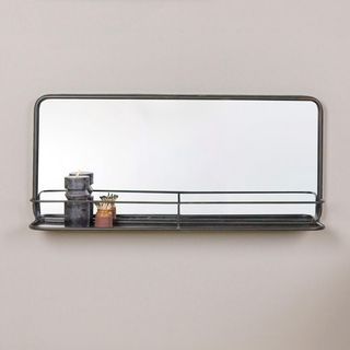 Winston Metal Framed Wall Mirror with Shelf