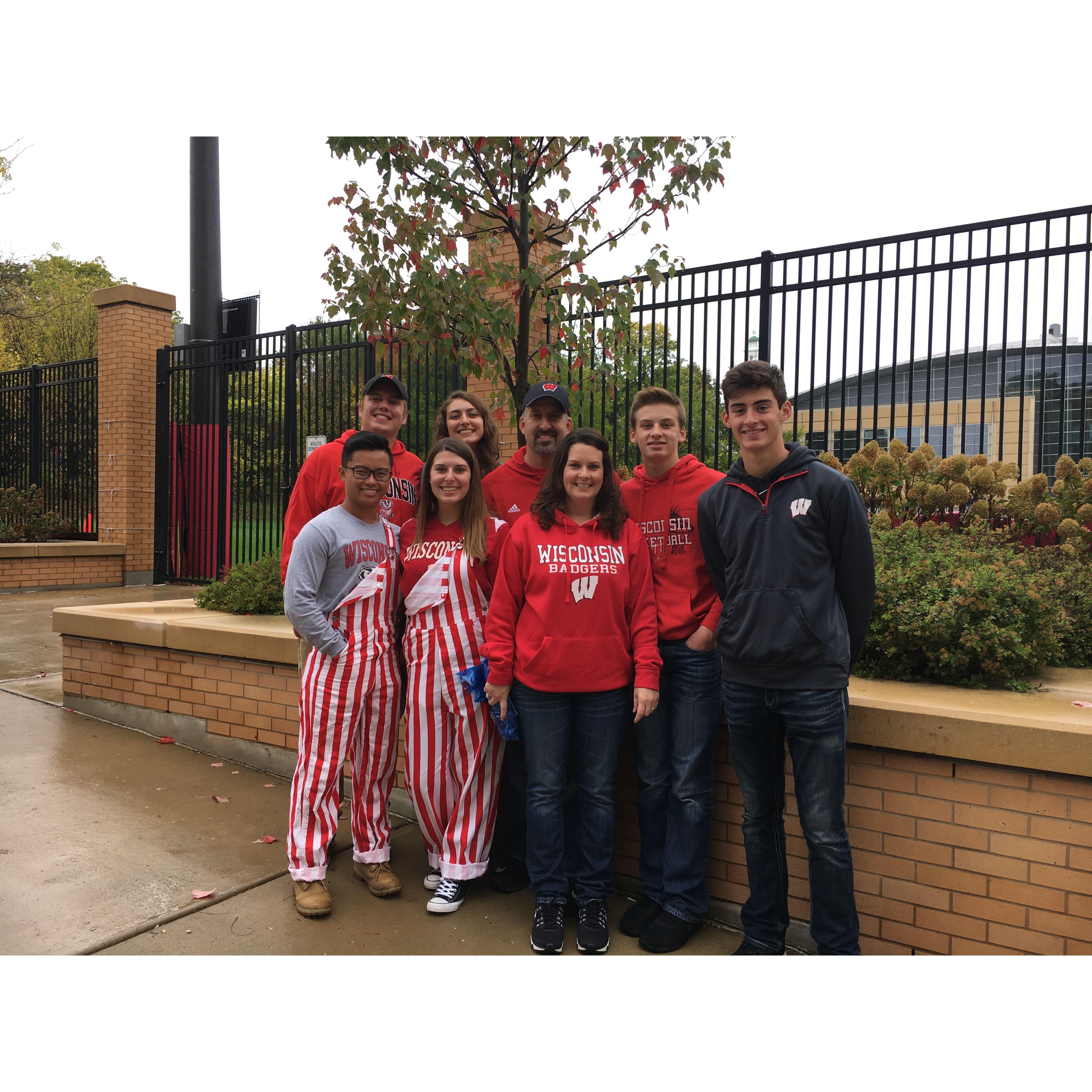 When we took the Christianson's to their first Badger game!!