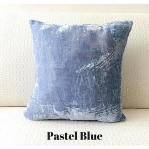 Blue Velvet Pillow, 16x16, Pastel Blue