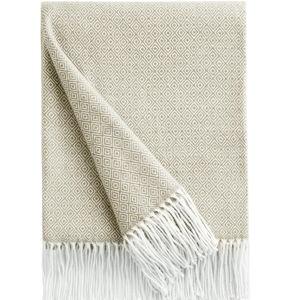 Light Beige BOURINA Throw Blanket Decorative Faux Cashmere Fringe Lightweight Throw Soft Cozy for Bed or Sofa Outdoor Blanket, 50" x 60" Light Beige