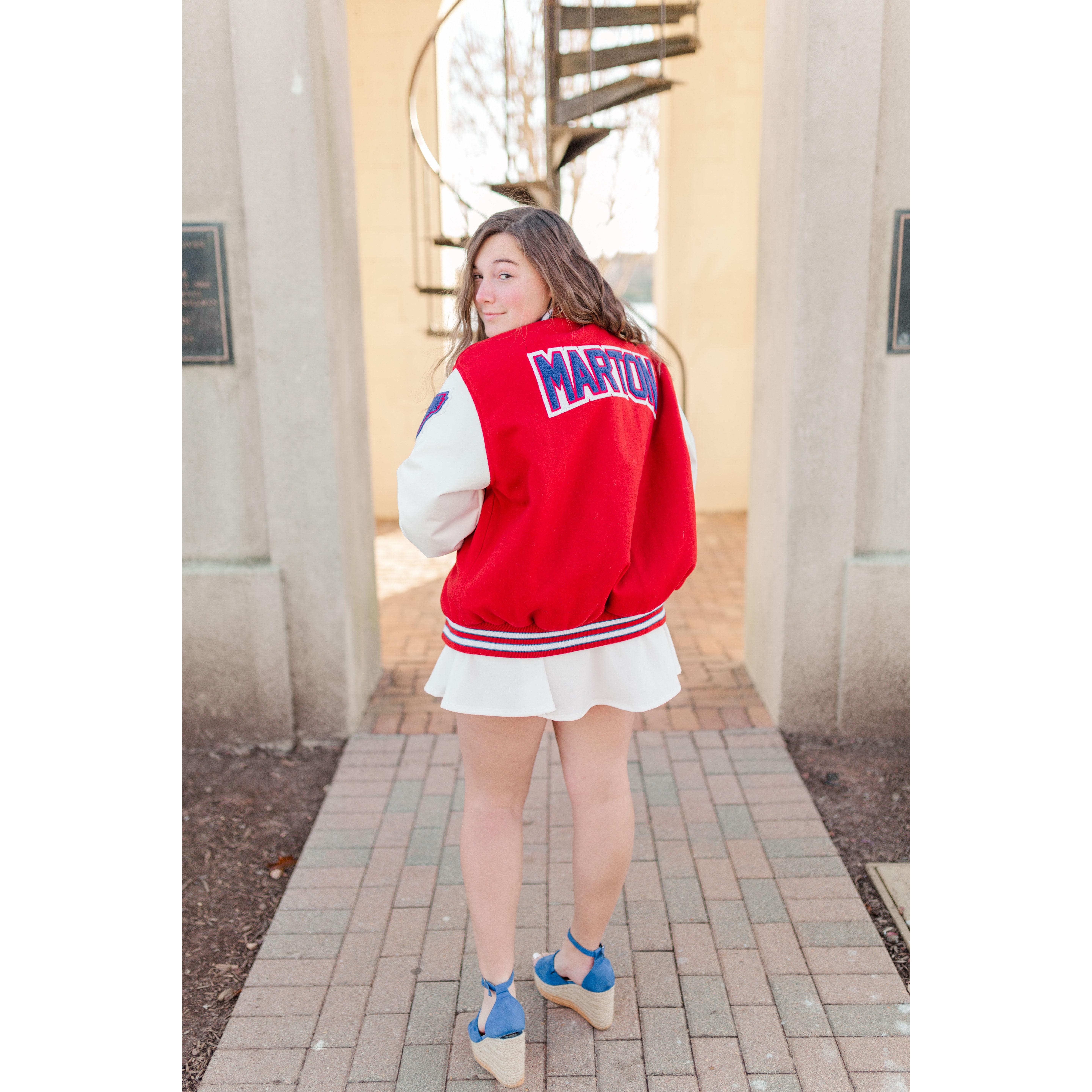 Kaitlyn's Senior Picture Featuring Brett's Letterman Jacket