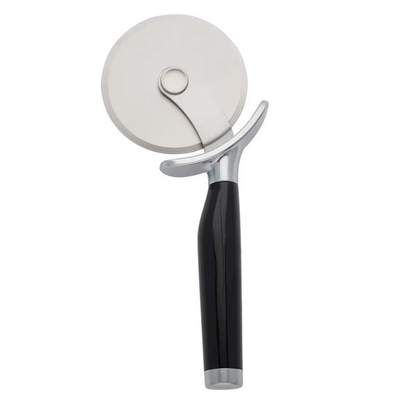 KitchenAid Classic Pizza Wheel with Sharp Blade For Cutting Through Crusts, Pies and More, Built In Finger Guard for Safety and Comfort Grip to Protect Fingers, Dishwasher Safe, 9-Inch, Black
