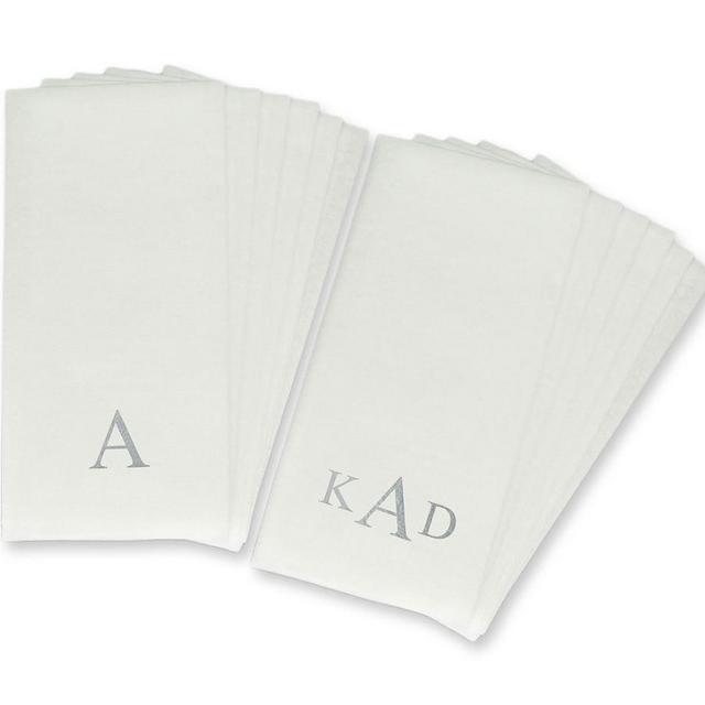Linen Like Towels 50 Pack, One Size, Silver Foil