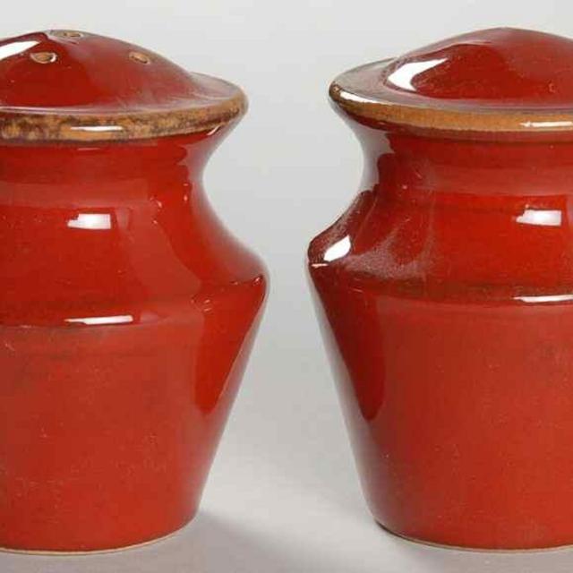 Salt & Pepper Set    Rosso Vecchio     by Vietri (Italy)