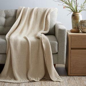 Cotton Fisherman Throw in Natural