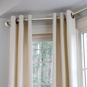 Bay Window Curtain Rod--Rubbed Matte Brass