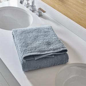 Ribbed Powder Blue Bath Towel