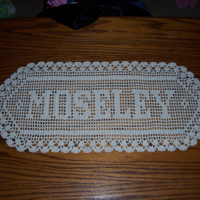 Custom Filet Crochet Name Doily
