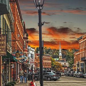 Galena Illinois down town shops Jigsaw Puzzle by Randall Branham