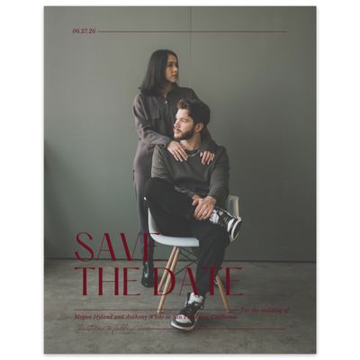 Dark Burgundy, Red Wedding Digital Save the Date - Vitoria Photo