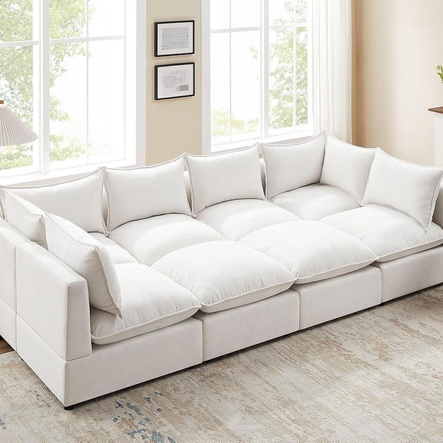 VANOMi Modular Sectional Sofa, 8 Seater Sleeper Sectional Sofa Modular Sectional Couch for Living Room, Sofa Bed-L