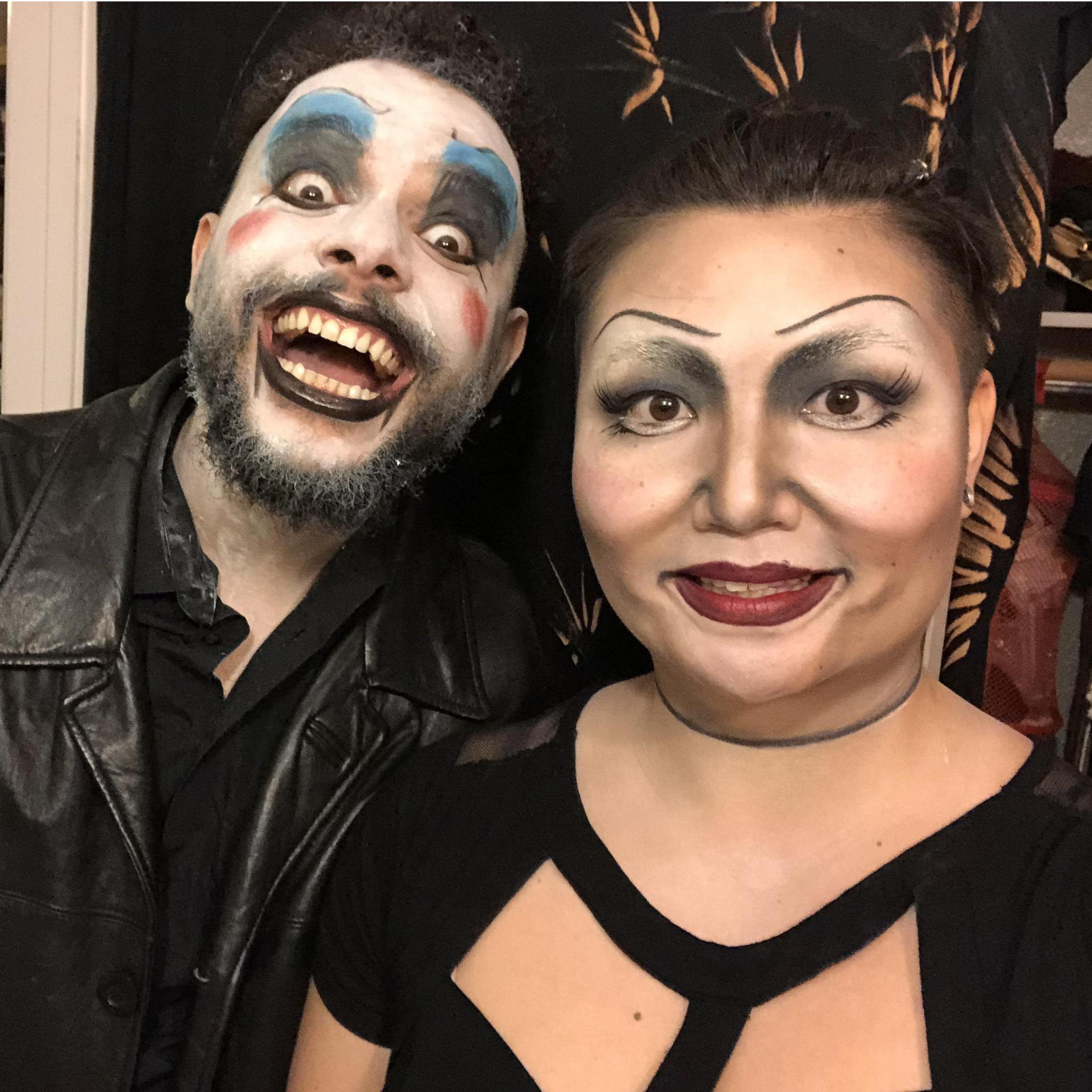 He only puts up with is because I LOVE HALLOWEEN