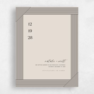 Beige Wedding Save the Date - Callum Portrait