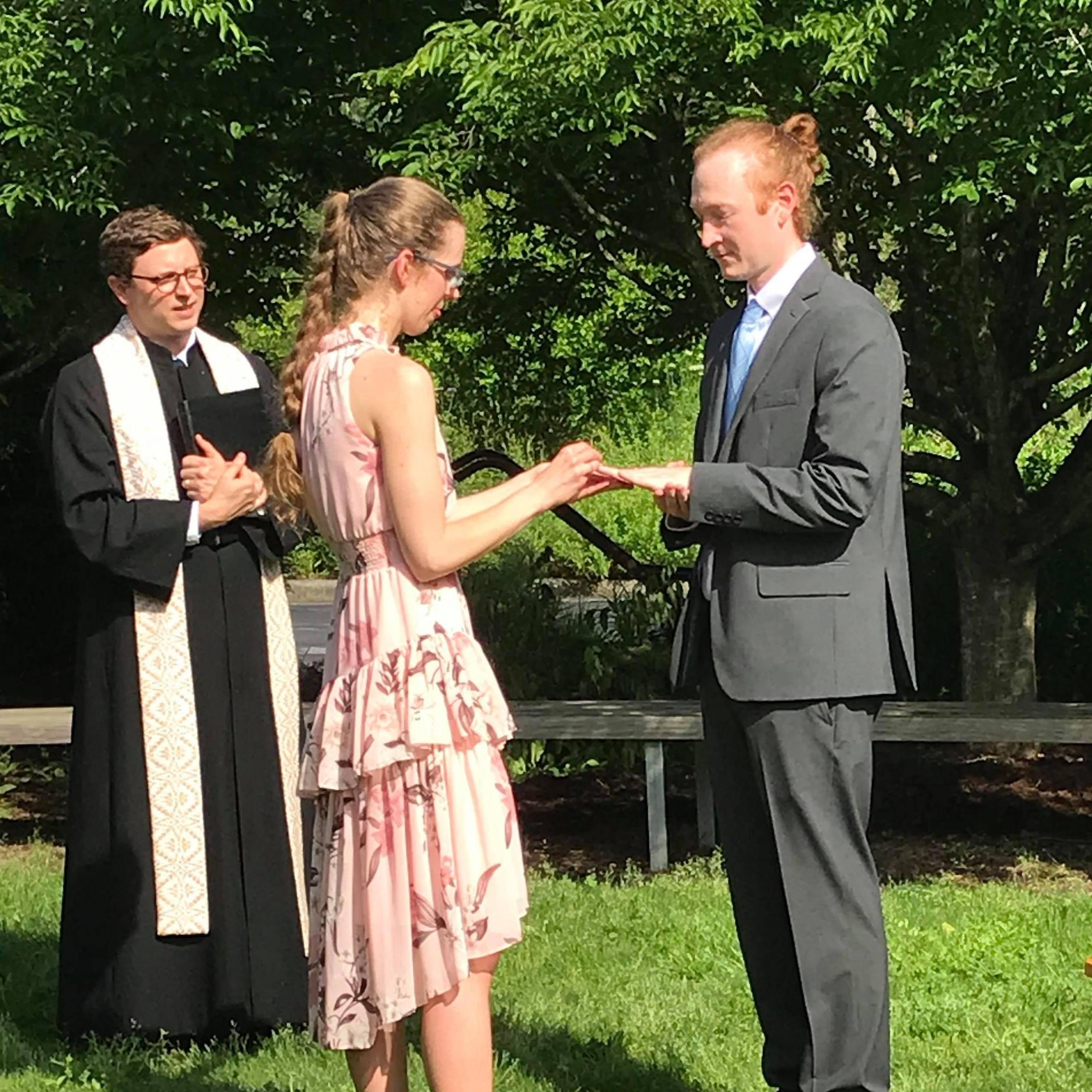 Laura and Dan exchange rings.