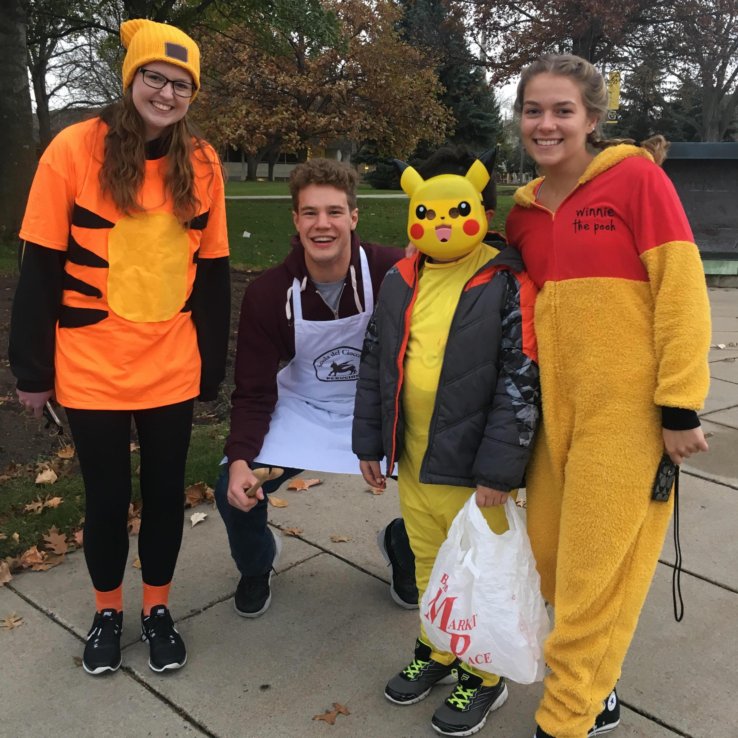 October 2017: Our first photo together, Gustie Buddies Trick-or-Treating with Elissa and Elliot