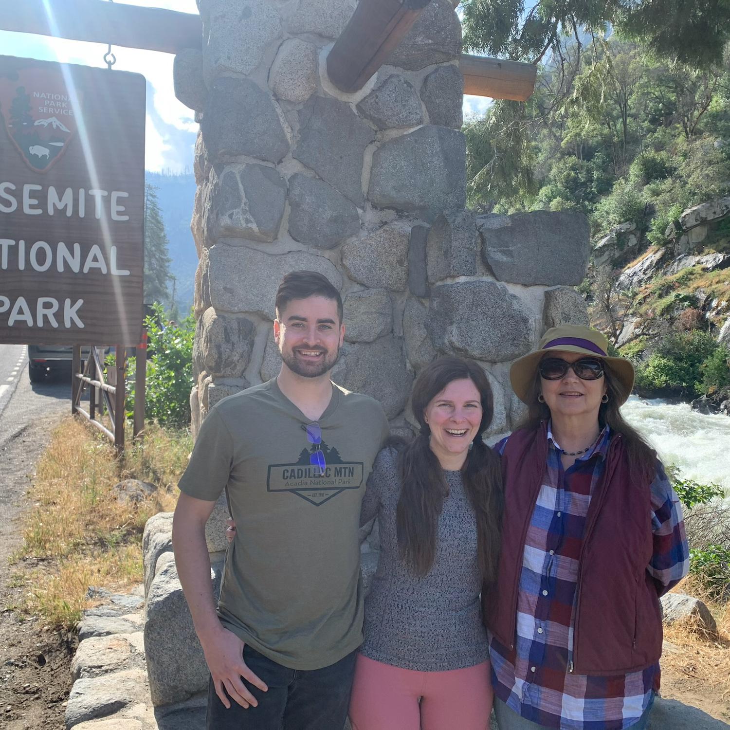 Austin, Marie and Trish at Yosemite National Park, CA