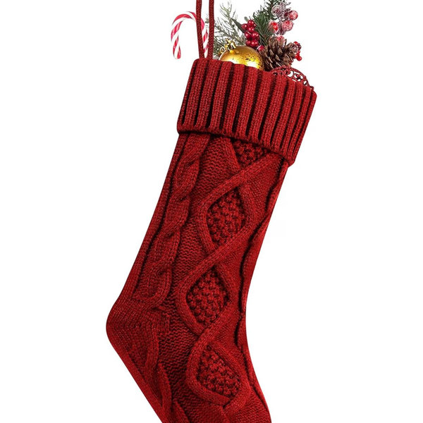 Fesciory 1 pack Christmas Stocking Red 18in