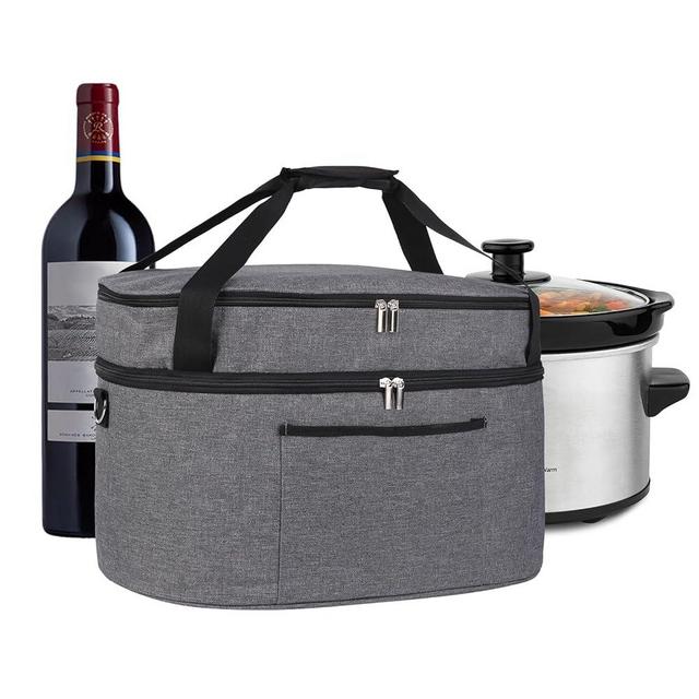 musbus Slow cooker bag bags for Crock-Pot 6-8 quart, Travel reunionc outdoor, Easy to transport Insulation water proof easy to carry - Grey