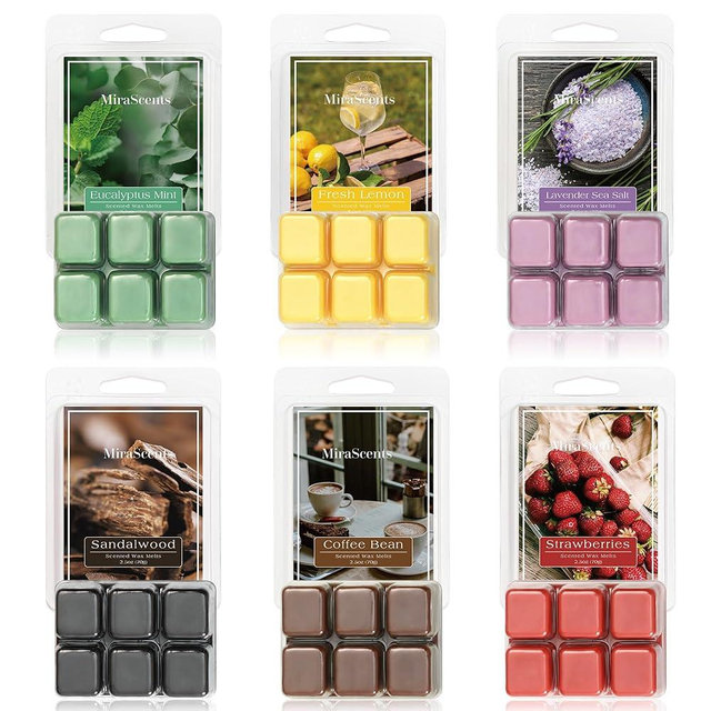 MIRASCENTS Summer Scented Wax Melts,Natural Soy Wax Cubes for Wax Warmer,Mix Scented Long Lasting Scented Wax Melts,Candle Melts Decor Gift, 2.5 oz (6 Pack)
