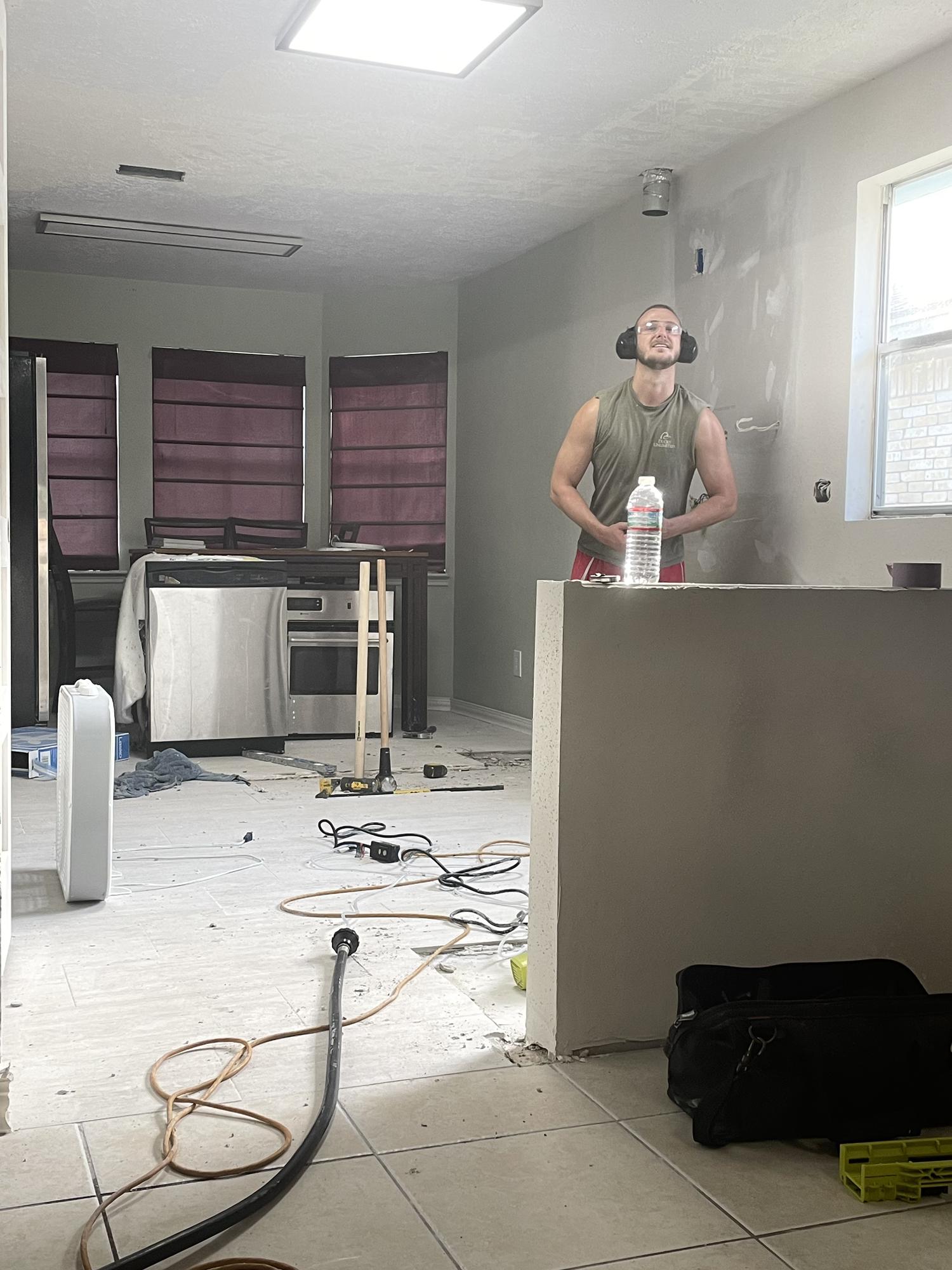 Alex building a whole new kitchen because Natalia asked him to