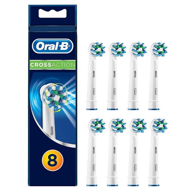 Oral-B CrossAction Toothbrush Head, Pack of 8 Counts