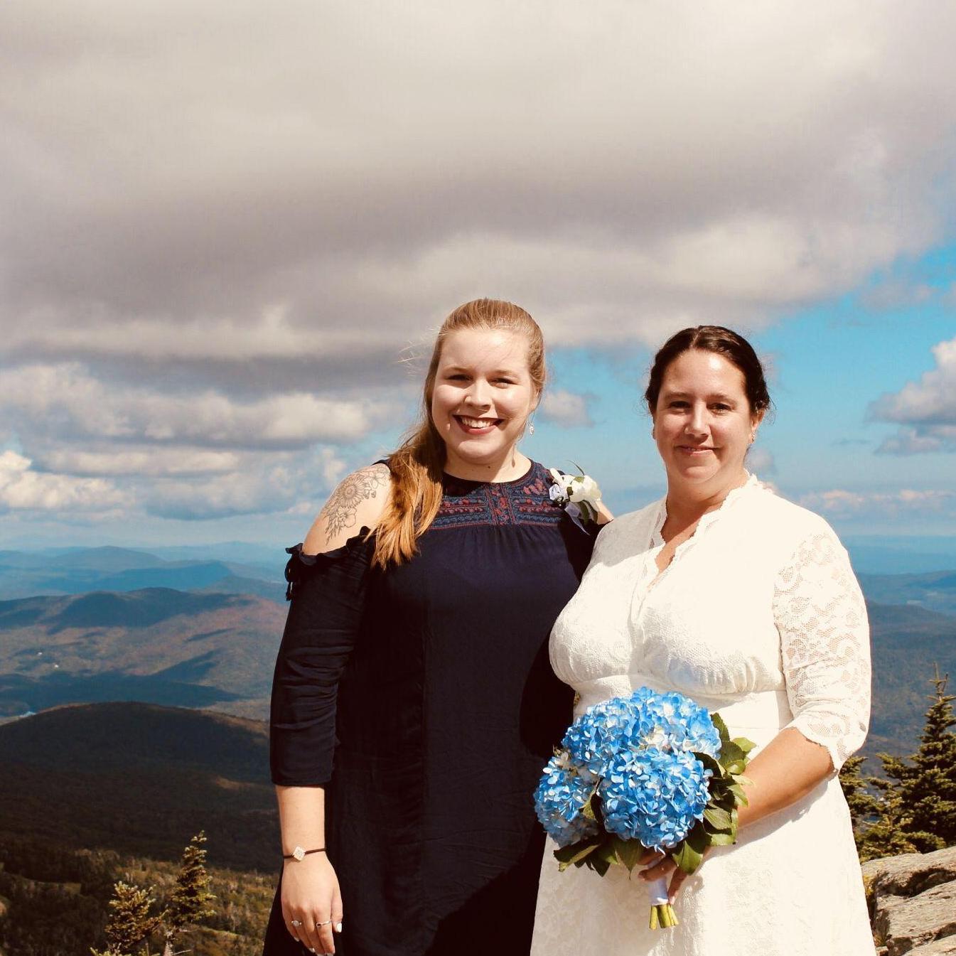 Carol & Auntie Kelly, our wedding officiant! Carol officiated Kelly's wedding, and now Kelly will do the same for her niece & Kayla's wedding.