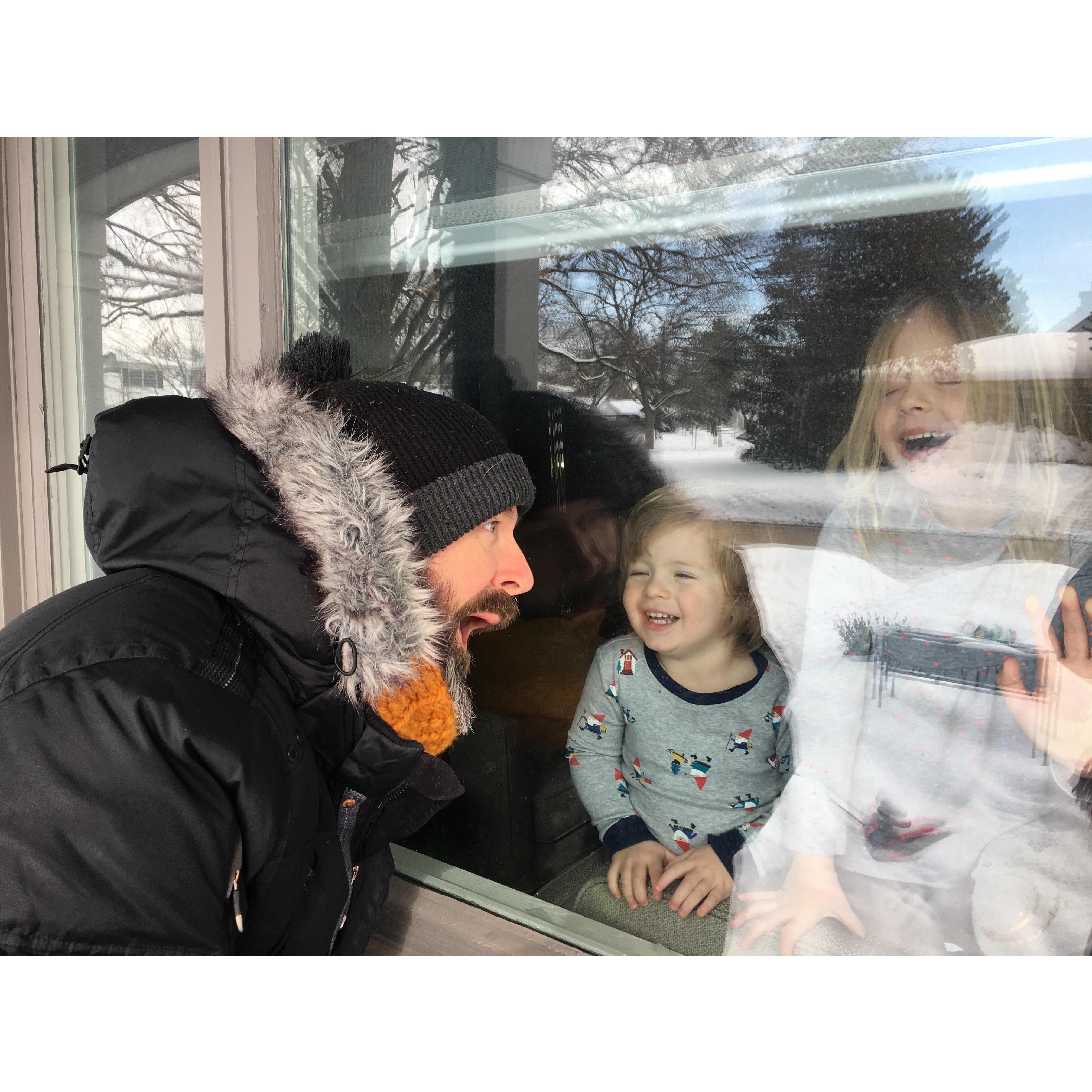 Uncle "Dodo" being silly with our niblings! February 2021