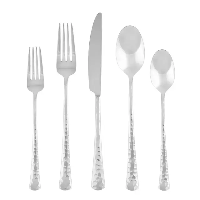Cambridge® Silversmiths Raegan Hammer Mirror 20-Piece Flatware Set