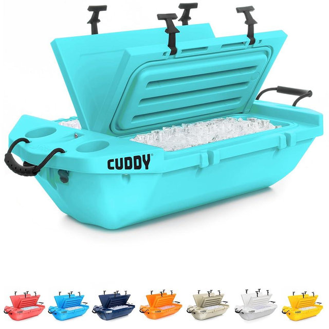 CUDDY Floating Cooler and Dry Storage Vessel – 40QT – Amphibious Hard Shell Design - Multiple Color Options