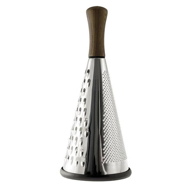 Legnoart Emilia Ashwood Triple Function Grater Stainlesssteel Blade, Stainless Steel Brown, 13 x 30 x 32 cm