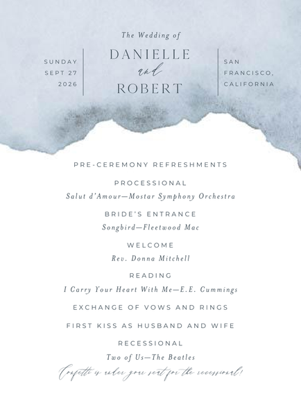 Cello | Denim Blue | Zola Wedding Programs