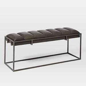 WEST ELM - Fontanne Leather Bench