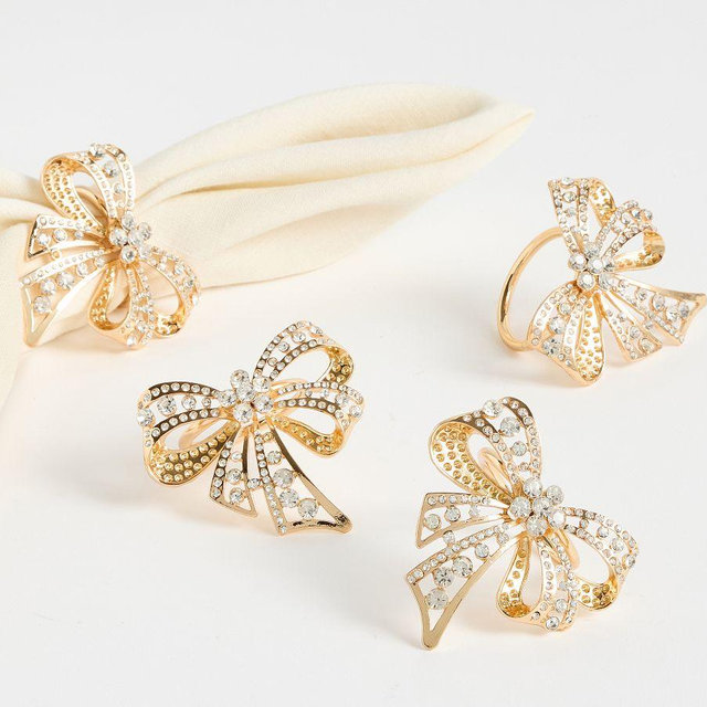 LoveShackFancy Napkin Rings, Set of 4 - Gold