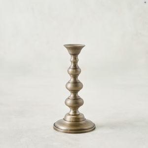 Magnolia: Small Antiqued Brass Candleholder