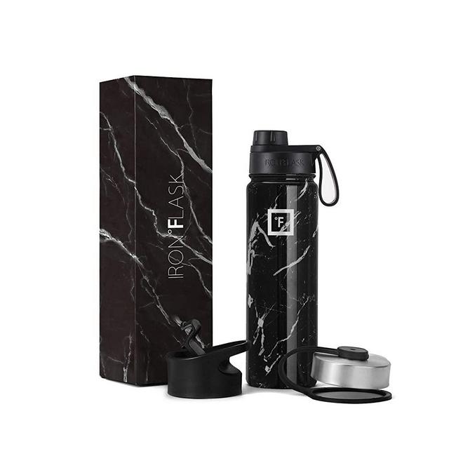 IRON °FLASK Sports Water Bottle - 22 Oz, 3 Lids (Spout Lid), Leak Proof, Vacuum Insulated Stainless Steel, Double Walled, Thermo Mug, Metal Canteen