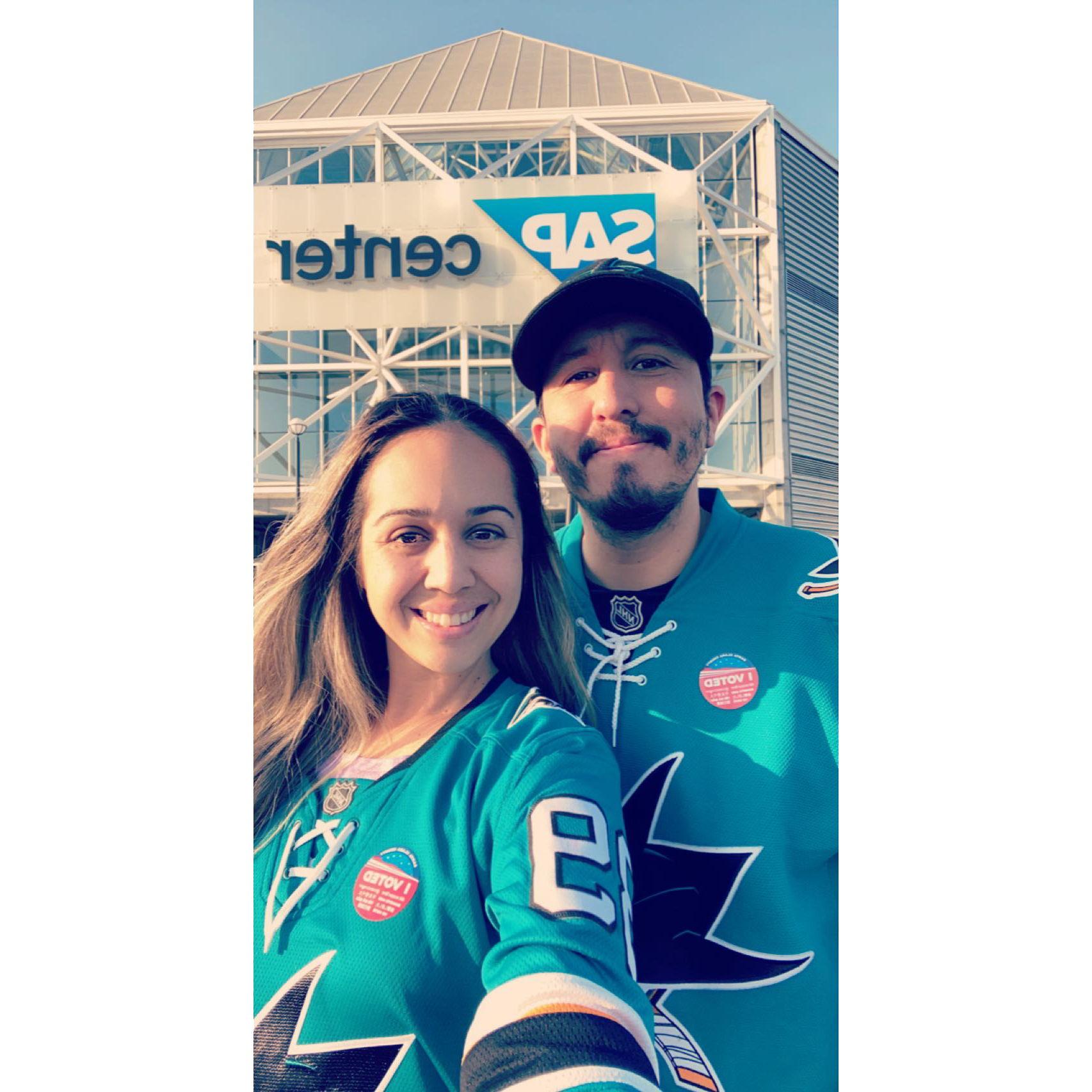 Photo was taken right after Mike and I voted for our very first time EVER
