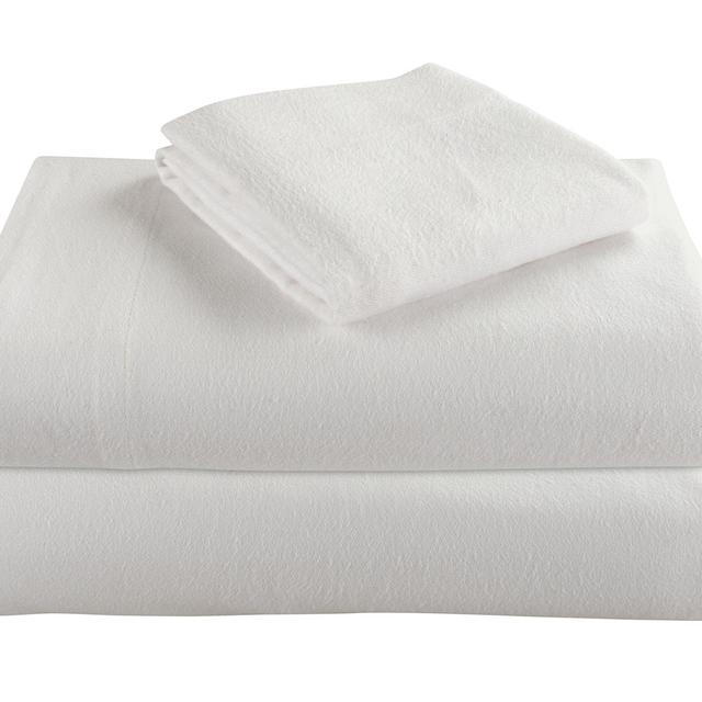Morgan Home Cotton Turkish Flannel Sheets 100% Brushed Cotton for Supreme Comfort - Deep Pockets - Warm and Cozy, Great for All Seasons (White, King)