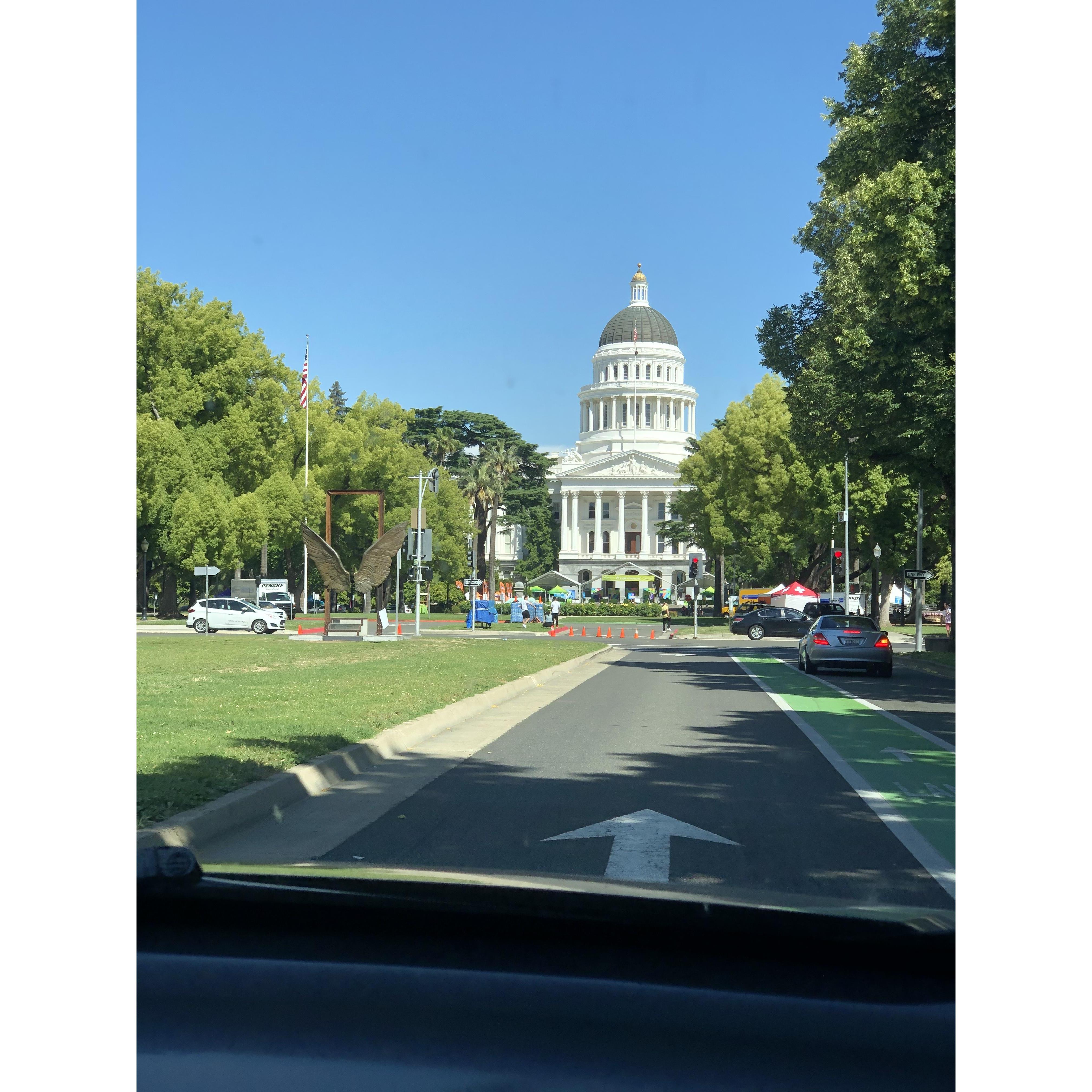 Mom had asked to see the Capital building so we drove up, notice the big event happening on the lawn. I thought we were just going to drive around it, and instead we parked and walked up to it!