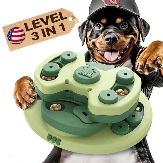 KADTC Dog Puzzle Toy for Small/Medium/Large Dogs Puppy Food/Treat Toys Level 3 in 1 Interactive Mental Stimulation Brain Games Boredom Busters Keep Them Busy Beginner Enrichment Puzzles Toys