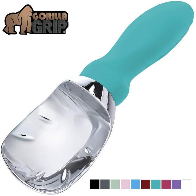 Gorilla Grip Premium Ice Cream Scoop, Dishwasher Safe Scooper with Comfortable Grip Handle, Heavy Duty Durable Design, Professional Kitchen Tool Perfect for Gelato, Cookie Dough, Sorbet, Turquoise