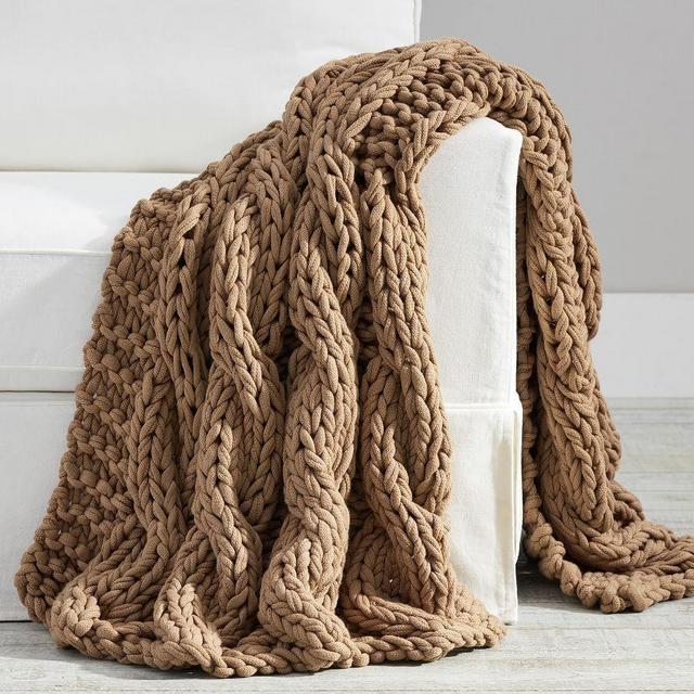 Colossal Handknit Throw, 44 x 56", Bronze