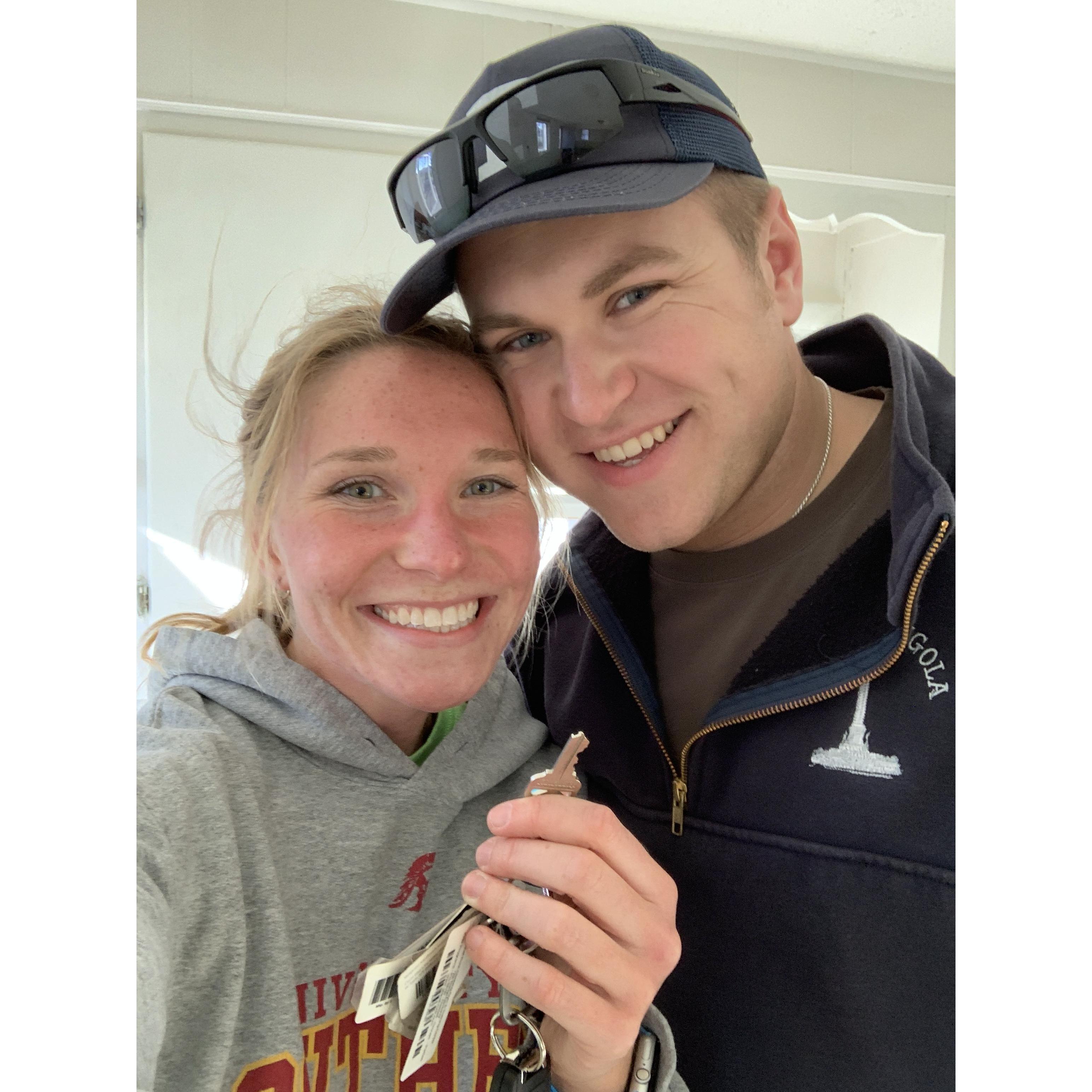 Keys to our first place together...let the renovations begin!