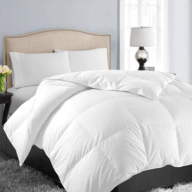 EASELAND All Season California King Soft Quilted Down Alternative Comforter Reversible Duvet Insert with Corner Tabs,Winter Summer Warm Fluffy,White,96x104 inches