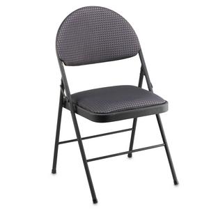 Cosco® Oversized Upholstered Metal Folding Chair in Black