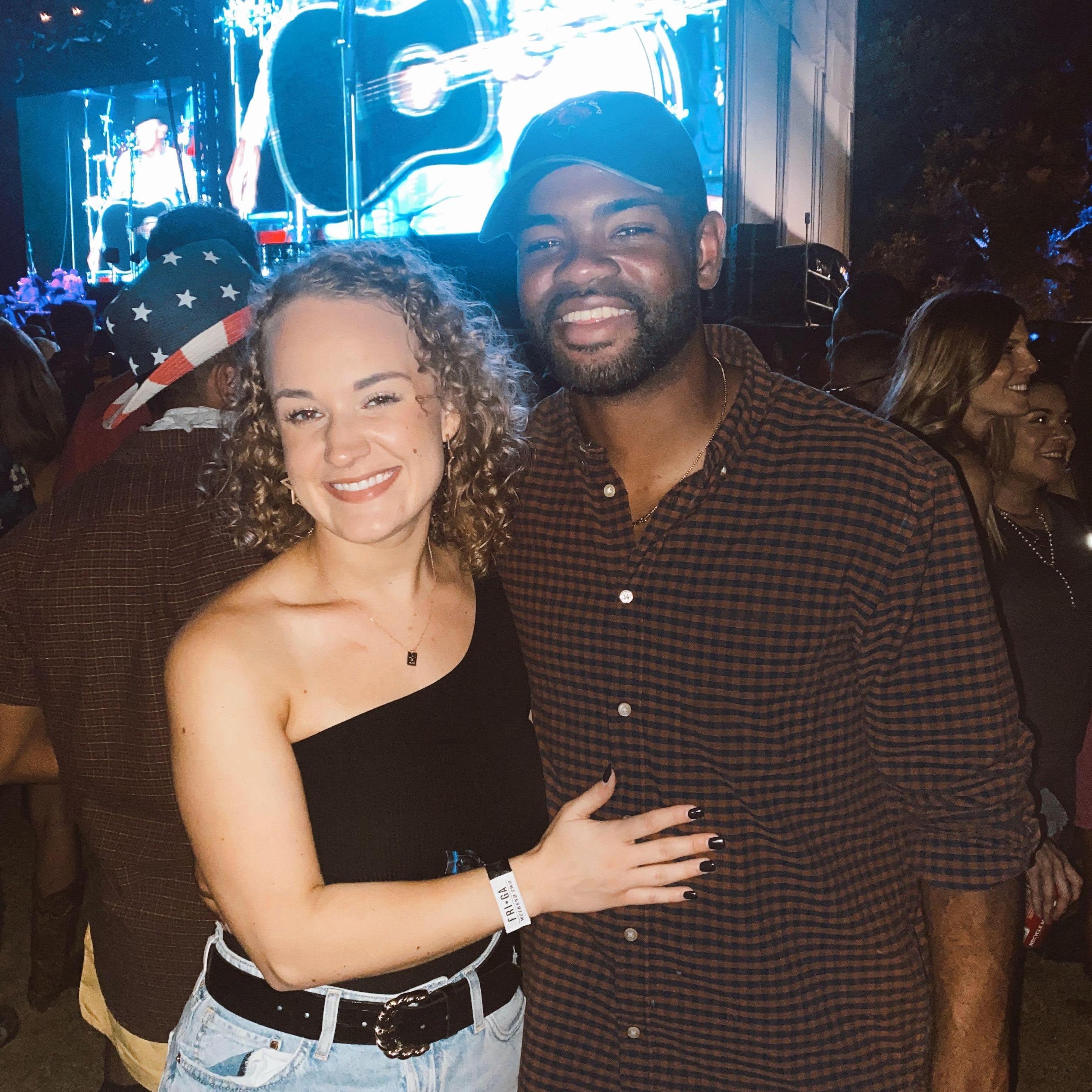 Our first picture - seeing George Strait at ACL