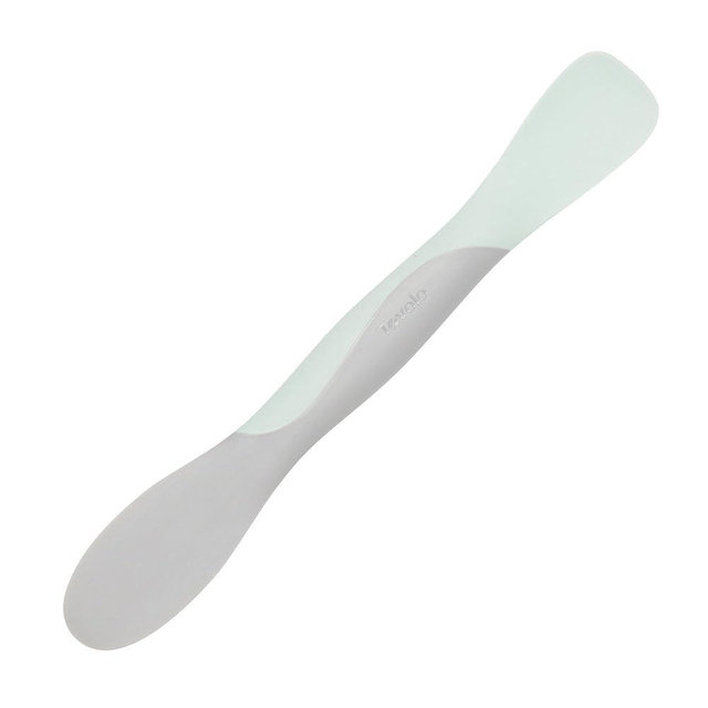 Tovolo Scoop and Spread Large Dual End Silicone Sandwich Spreader Tool with Nylon Handle, BPA Free Dishwasher Safe Silicone and Nylon Tool for Spreading and Scooping, Blue Haze and Oyster Gray