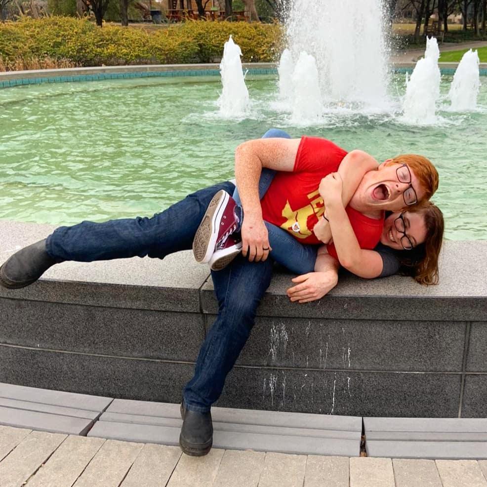 He almost dropped me in the fountain!! - December 2019