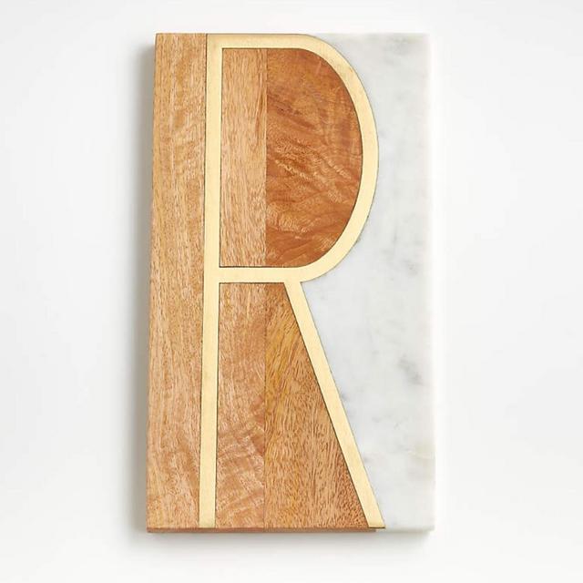 "R" Monogrammed Serving Board