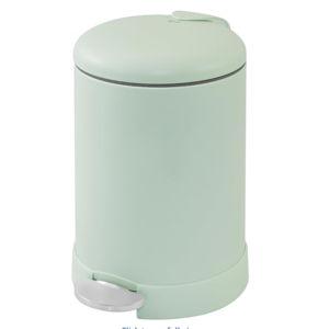 Glad Small Trash Can, 1.2 Gallon | Round Stainless Steel Garbage Bin with Soft Close Lid & Step Foot Pedal | Metal Waste Basket with Removable Inner Bucket, Stainless, 8 x 9.5 x 12 inches